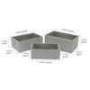 JVL Argyle Set of 3 Rectangular Storage Baskets