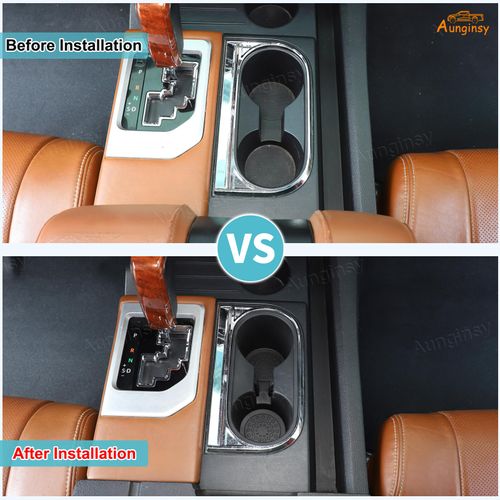 Aunginsy Center Console Cup Holder Protector Compatible with Toyota Tundra 2014-2021 Central Control Gear Shifter Drink Cup Holder Organizer Tray Storage Box TPE Non-Slip Insert Coaster Accessories