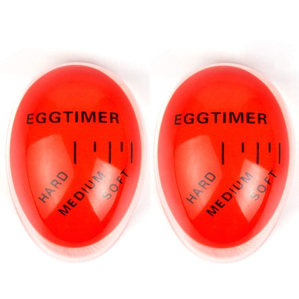 Colour Changing Egg Timer, Bidear 2 Pack Heat Sensitive Egg Timer in Boil Water for Kitchen,Orange,5.5 x 4.5 x 3 cm