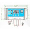 2 Packs Solar Panel Battery Charge Controller 30A 12V/24V LCD Dual USB Regulator