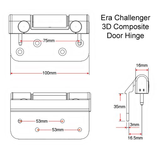 Era Challenger 3D Composite Door Rebate Butt Hinge White