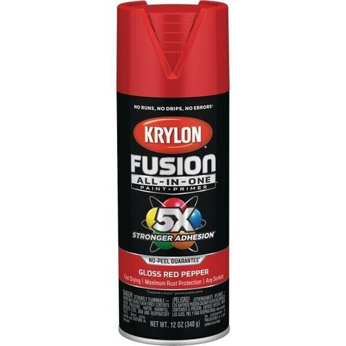 12-Krylon Fusion All-In-One Gloss Spray Paint & Primer, Red Pepper K02720007
