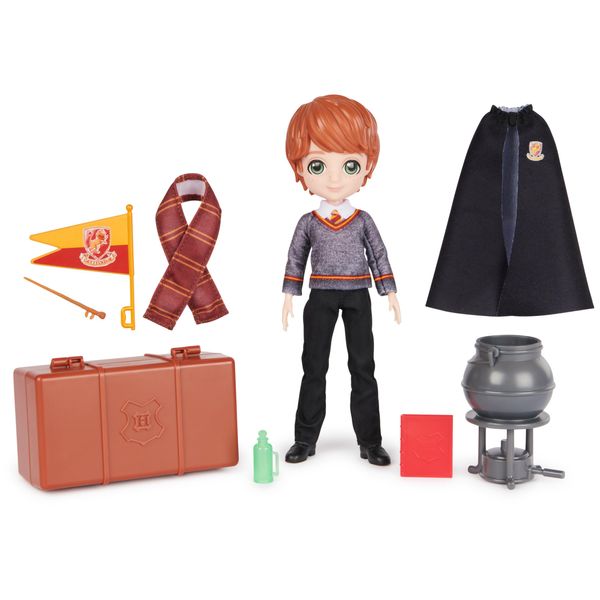 Wizarding World Harry Potter, 8-inch Ron Weasley Doll 12-Piece Back to Hogwarts Gift Set with Doll Accessories, Kids Toys for Ages 6 and up