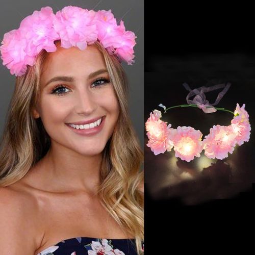 Fashband LED Flower Crown Headband Luminous Wreath Headwear Party Festival Hair Accessories for Women
