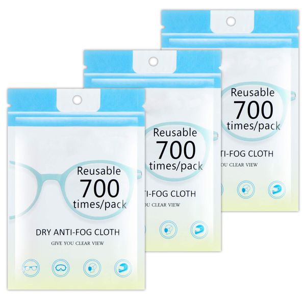 Microfiber Anti-Fog Eyeglasses Cleaning Cloth, Lens Wipes for All Electronic Device Screens(3PCS Anti-Fog Cloth)