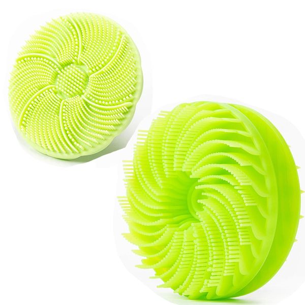 Massage Brush Set, Massage Brush, Facial Cleansing Brush, Shampoo Brush, Scalp Brush (Green)