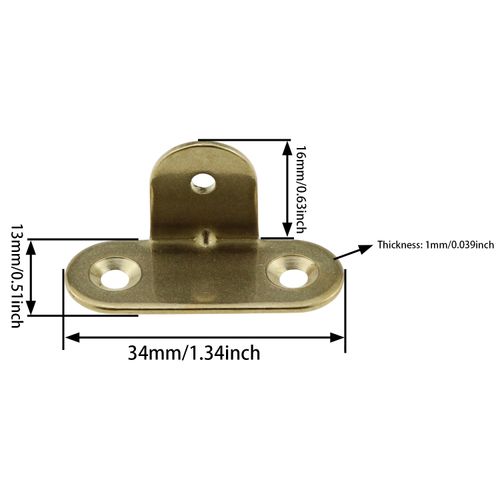 ZZHXSM 4PCS Right Angle Pure Copper Corner Bracket L-Shape Vertical Flat Corner Brace Plate Support L Shape Bracket Joint, Gold