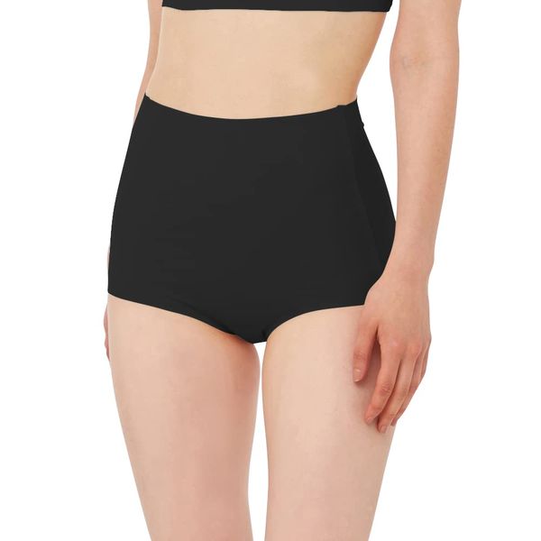 Gunze Kireilabo Fitte Women's High Waist Shorts, Cotton Blend, Black