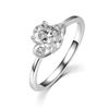 Ladies Solid 925 Silver Sterling White Sapphire 3 Stone Trilogy Engagement Ring (N)