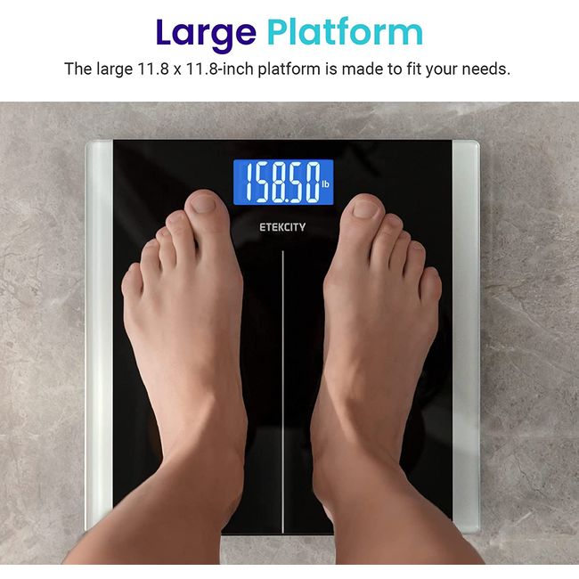 Digital Body Weight Bathroom Scale Weighing Scale with Step-On  Technology,Extra Large Blue Backlit Display and Batteries Included, 400  Pounds