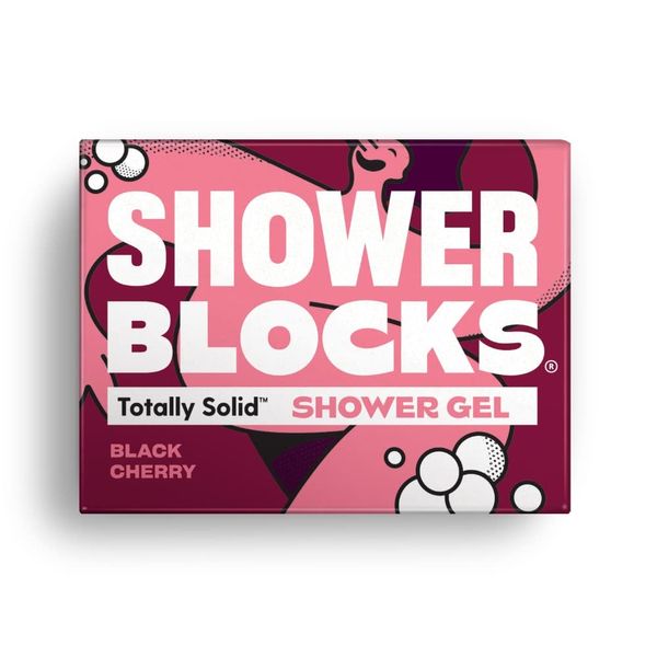 Shower Blocks - Black Cherry Shower Gel | Plastic, SLS, SLES & Paraben Free | Natural & Vegan | Moisturising Body Soap For The shower