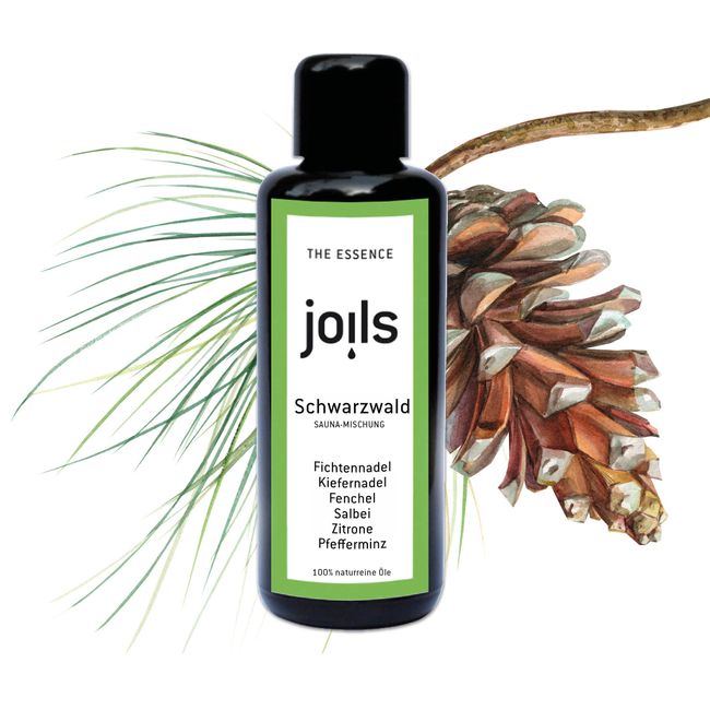 JOILS® Saunaaufguss SCHWARZWALD, 100ml, 100% naturreines Öl für Ihre Sauna, ätherisches BIO-Saunaöl vom Familienbetrieb aus dem Schwarzwald