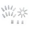 Set of 24 Nail Tips Gray White Marble Flash Long Adult Women Nails