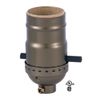 B&P Lamp® Push-Thru Med. Base Socket with Antique Brass Finish