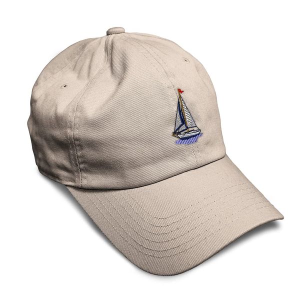 Speedy Pros Soft Baseball Cap Sail Boat C Embroidery Boats Sailing Sailboat Embroidery Twill Cotton Dad Hats for Men & Women Stone Design Only