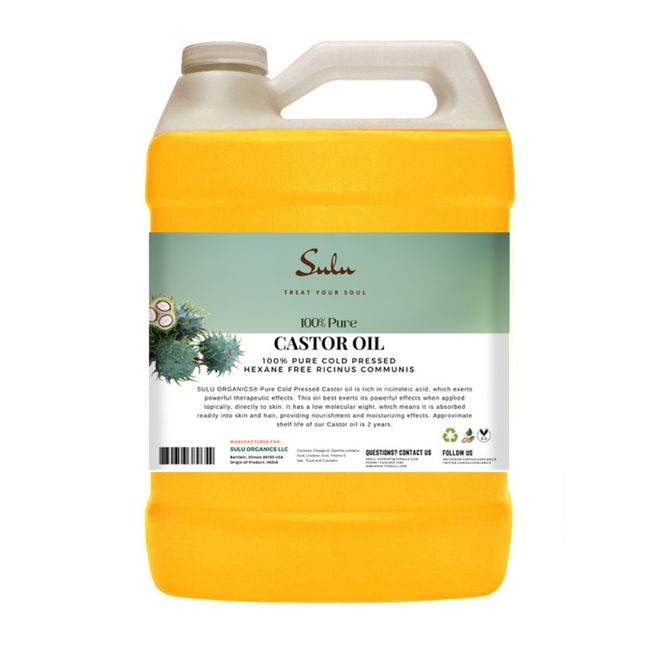 1 GALLON  CASTOR OIL PURE NATURAL COLD PRESSED HEXANE FREE KOSHER