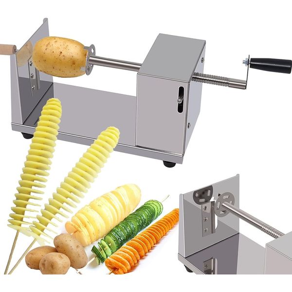 Manual Stainless Steel French Fry Cutter Vegetable Potato Chips Slicer Spiral