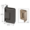CRL P1N044MBL Matte Black Pinnacle 044 Series Wall Mount Offset Back Plate Hinge