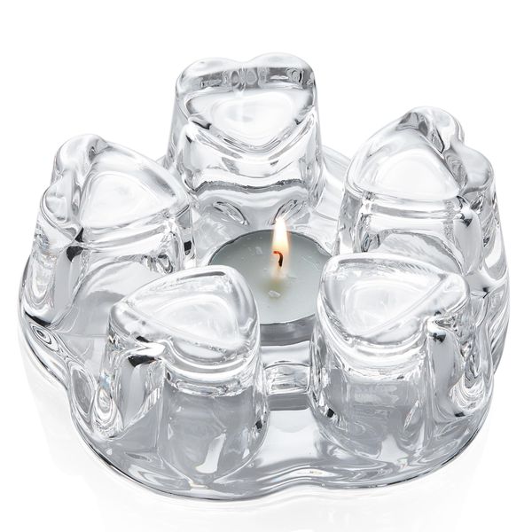 PokaloTea Star Clear Tea Warmer Teapot Warmer Made of Heat Resistant Glass Thermal Heat Resistant Hole Inner Diameter: 3.8 Teapot Candle Warmer Heat Resistant Tea Tea Coffee Large Candle Not Included