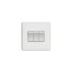 3 Gang 10Amp 2Way Switch Flat Concealed White Plate White Rockers