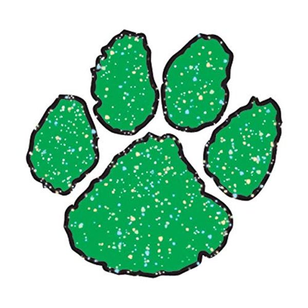 Anderson's 100-Piece Green Glitter Paw Body Decal Set, Tattoos, Cheek Cheers, Fan Gear, Sports Fan Gear,School Spirit, Football Cheerleader Accessories, Homecoming