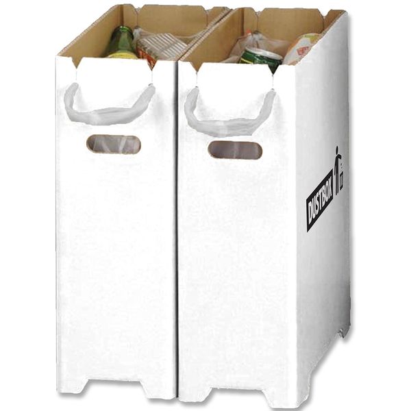 Basic Standard (Amazon.co.jp Exclusive) Trash Can Separation, 7.1 gal (20 L), White, No Lid, Stylish, Slim, Cardboard, Dust Box, Garbage Bag, Set of 2