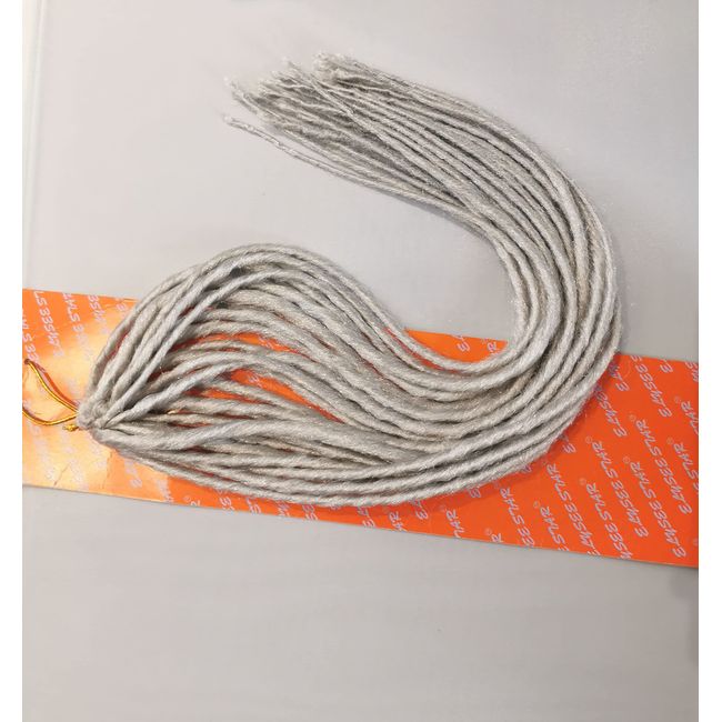 UK: Elysee Star's Silver Grey Folded Dread Locks. Singular Trendy Lovely Faux Locs, Dreadlocks. (Silver Grey Colour 60)