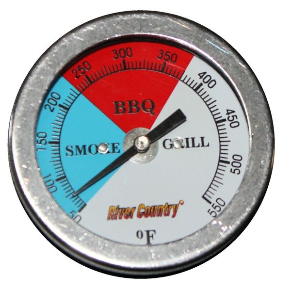 2" River Country Professional Adjustable BBQ Grill & Smoker Thermostat Thermometer Temperature Gauge