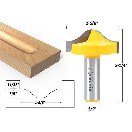 YONICO Ogee Groove Router Bit 1-5/8-Inch 1/2-Inch Shank 14984