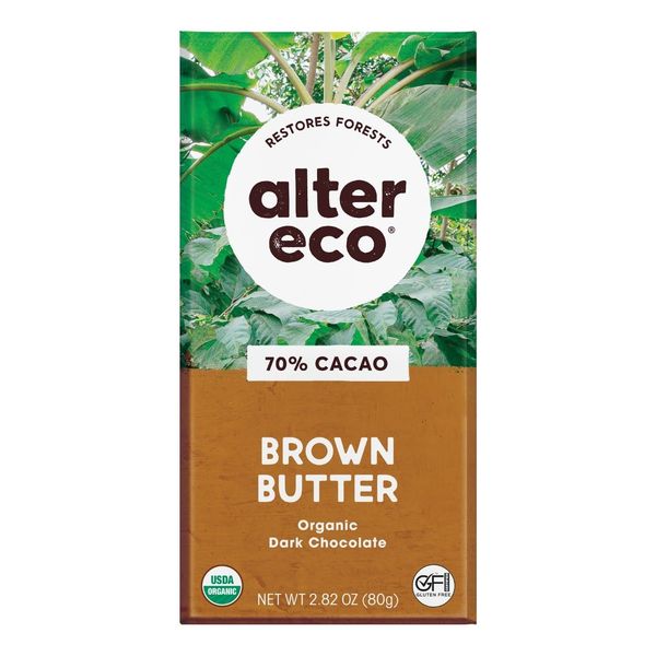 Alter Eco | Dark Chocolate Bars | Pure Dark Cocoa, Fair Trade, Organic, Non-GMO, Gluten Free (Brown Butter)