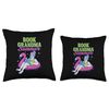 Book Grandma Summer Flamingo Float Reading Retro Throw Pillow