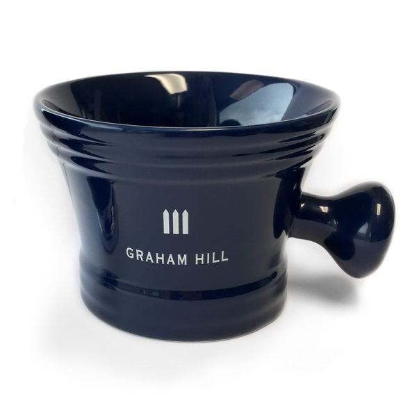 GRAHAM HILL Porcelain Shaving Bowl with Practical Handle - Easy to Clean, Durable, and Elegant Shaving Bowl for Men