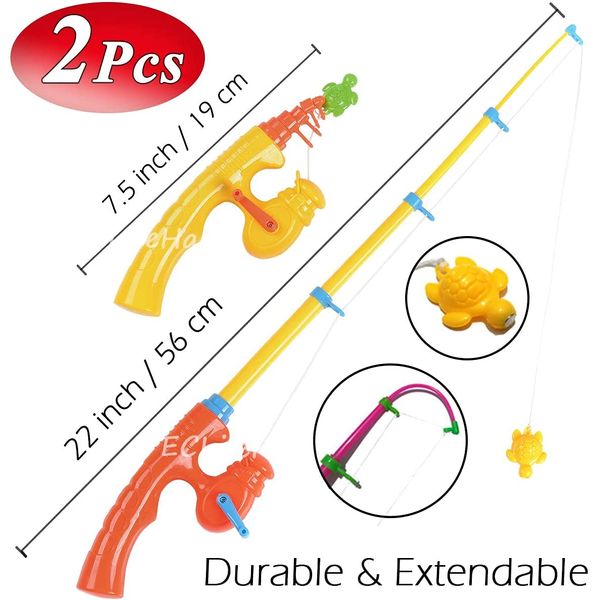 CozyBomB Magnetic Fishing Toy Pole 2 Pack for Replacement - No Fishes are Included - Bathtime Carnival Toddler Education Teaching - Fishing Poles Rod (X-Large)