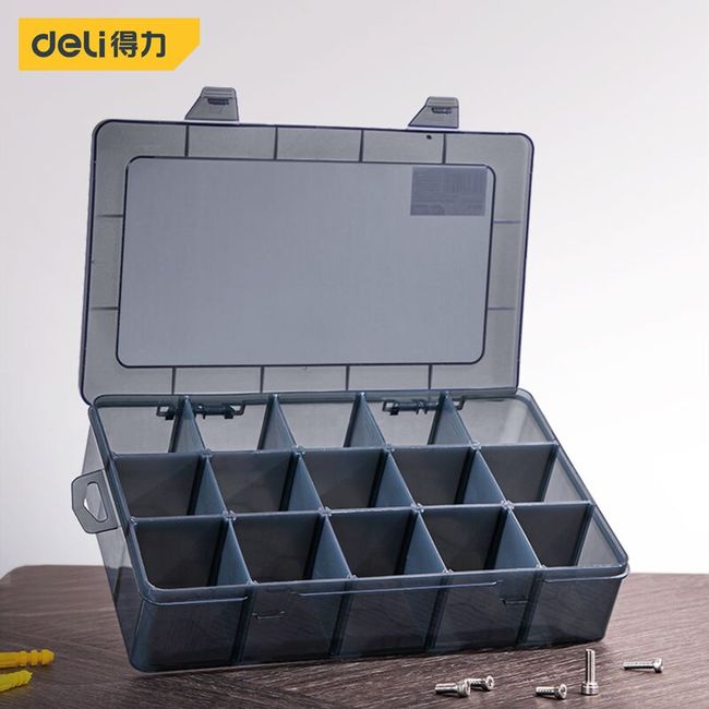 Plastic Storage Container Adjustable Slot Transparent Compartment