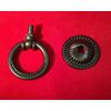 FURNITURE Hardware Drawer Ring Pull Matte Black w/ Backplate 1-3/8" Diameter