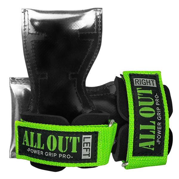 ALLOUT Power Grip Pro Wrist Straps, Authentic, One Size Fits Most, Green