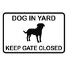 Classic Framed Dog in Yard Keep Gate Closed Wall Door Sign - White (Large)