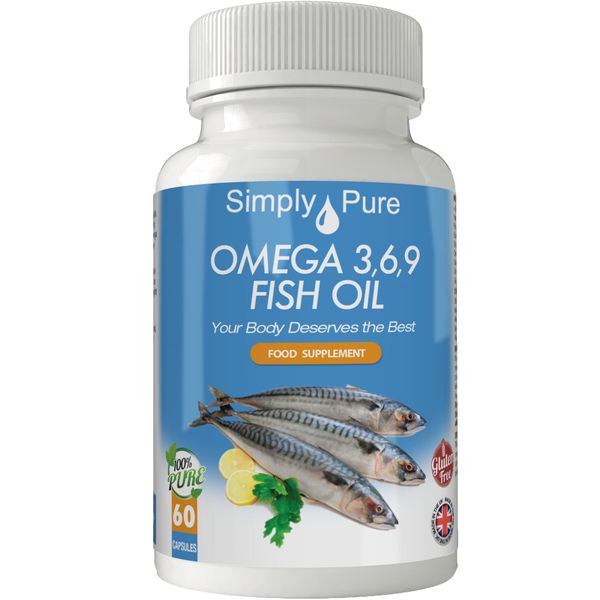 Simply Pure Omega 3,6,9 Fish Oil Complex 60 x Capsules, Gluten Free and GM Free.