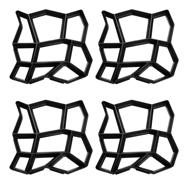 Randaco 4 Stück Betonform Gehweg Form Kunststoff Pflasterform DIY Gießform für Garten Plastikformen Außenbereich für Beton Gehwegplatten,Terrassenplatten, Pflastersteine 43x43x4cm