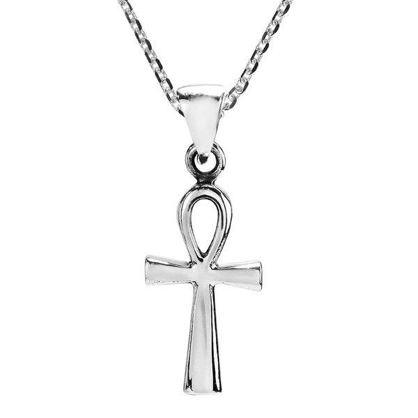 AeraVida Mystic Egyptian ANKH Cross .925 Sterling Silver Pendant Necklace