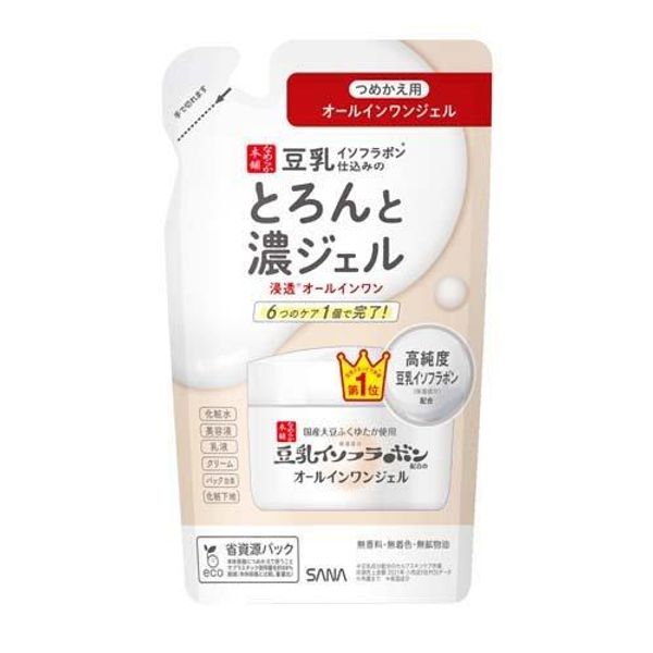 Nameraka Honpo Thick Gel Refill 100g<br> Recommended All-in-one gel Refill pouch Soy milk isoflavone Basic skin care Lotion Serum Milky lotion Pack Makeup base Penetration Moisturizing Cream Affordable Time-saving Skin care Smooth Moisturizing