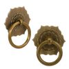 Ximimark 2 pcs Antique Bronze Brass Drawer Knob, Back Plate Drop Ring Pulls, Dresser Pulls Knobs, Kitchen Cabinet Door Knobs Handles