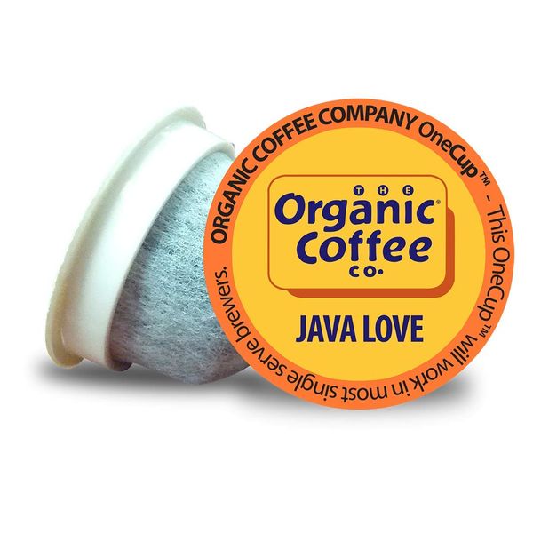 The Organic Coffee Co. Compostable Coffee Pods - Java Love (36 Ct) K Cup Compatible including Keurig 2.0, Medium Roast, USDA Organic