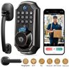 ARPHA Keyless Entry Fingerprint Door Lock WiFi APP Video Camera Doorbell+Knobs