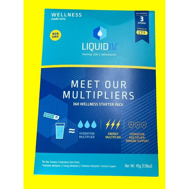 Liquid I.V. Hydration Multiplier Electrolyte Drink Mix 3 packets New In Box