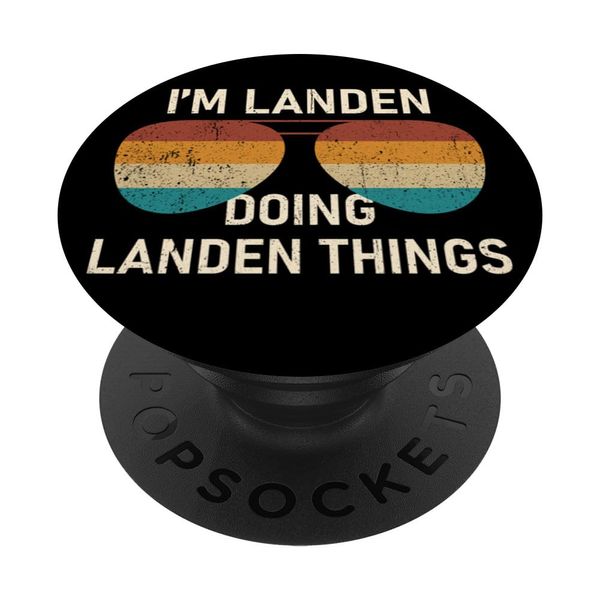 I'm Landen Doing Landen Things Retro Sunglass Personalized PopSockets Swappable PopGrip