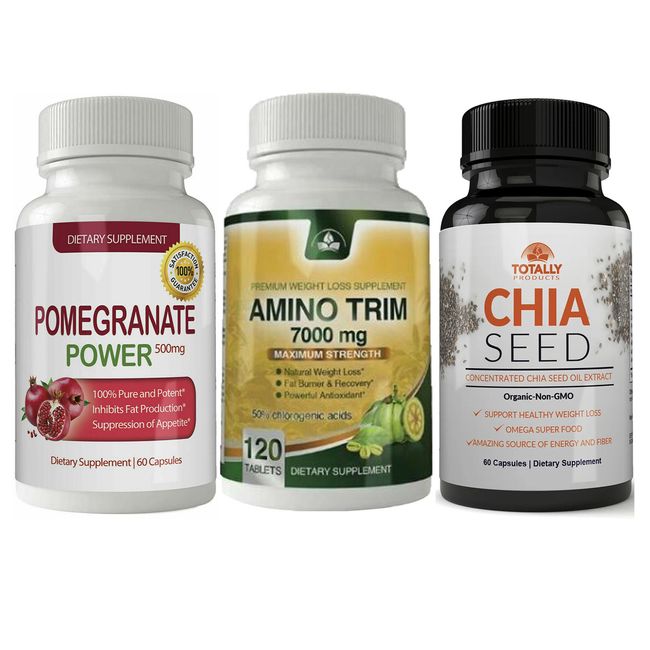 Pomegranate Power Chia Seed Oil Extract Amino Trim Weight Management Supplements