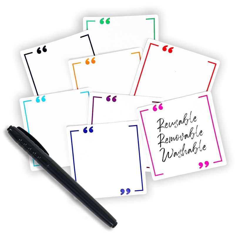Reusable Sticky Notes 3x3 Work from Home Essentials Pack, Set of 8 Dry ...