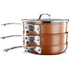 Gotham Steel Stackmaster Copper Cast Textured 10 Piece Pots & Pans Cookware Set