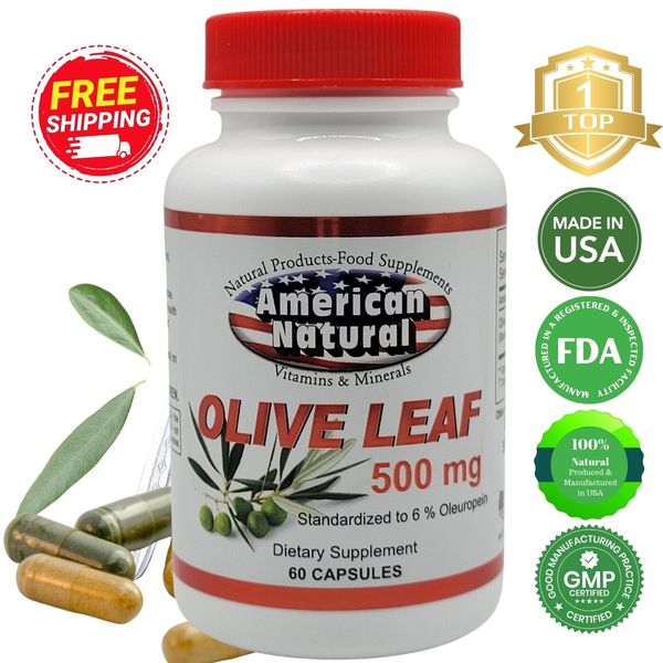 Health Blood Pressure Support: Best Olive Leaf Extract Potent:6% OLEUROPEIN (60)